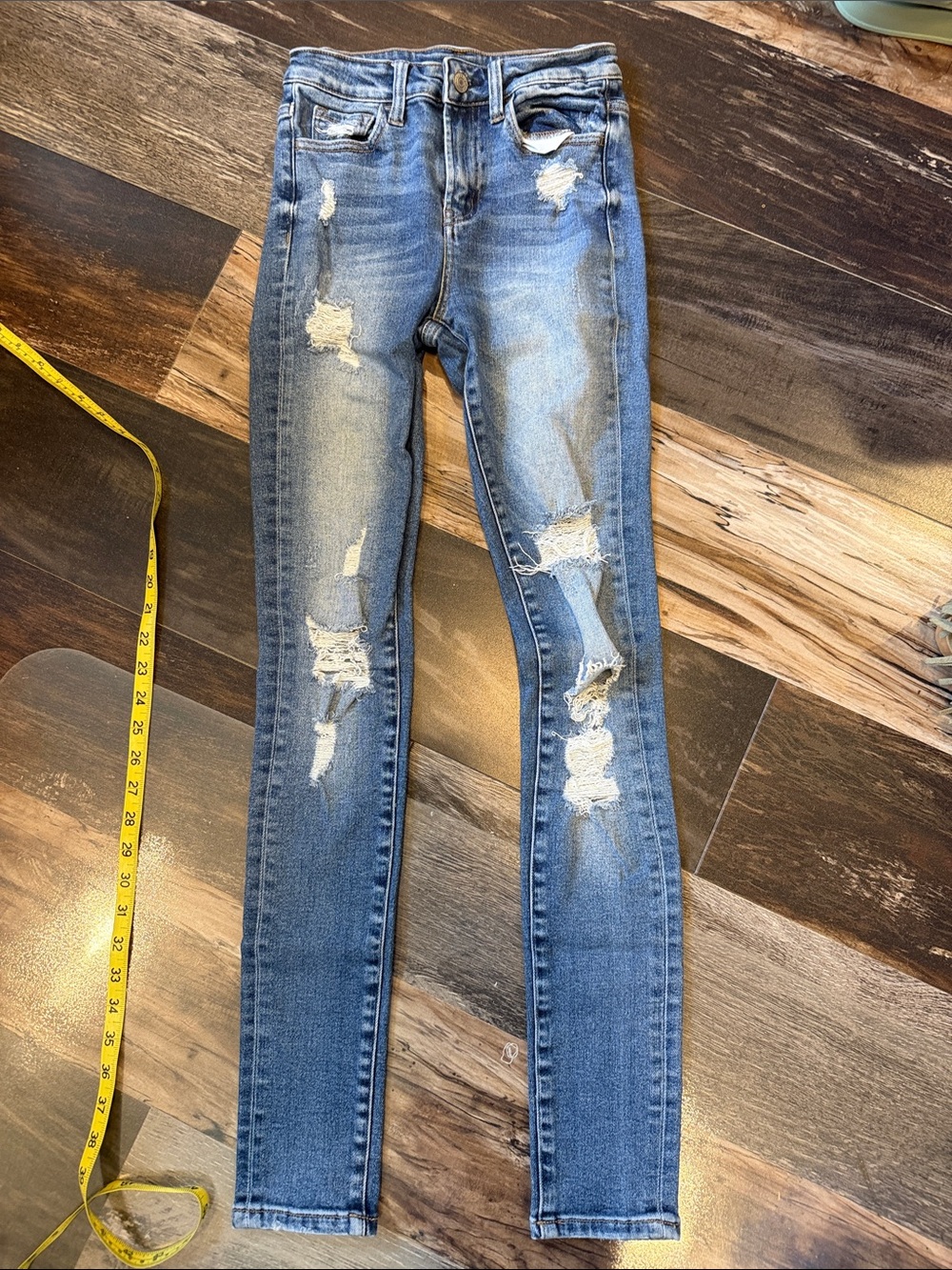 Bridge by GLY High Rise Skinny Distressed Jeans Size 24 Blue BG5487L